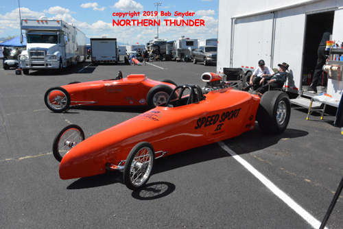 two versions of the 'Speed Sport' roadster as seen in the Tucson pits